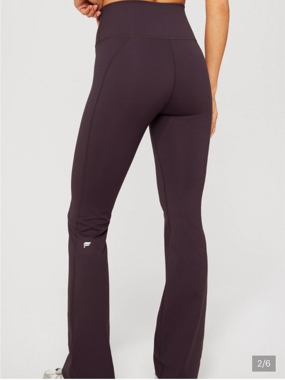 Fabletics PureLuxe High-Waisted Flare Leggings M Brown inseams 31”